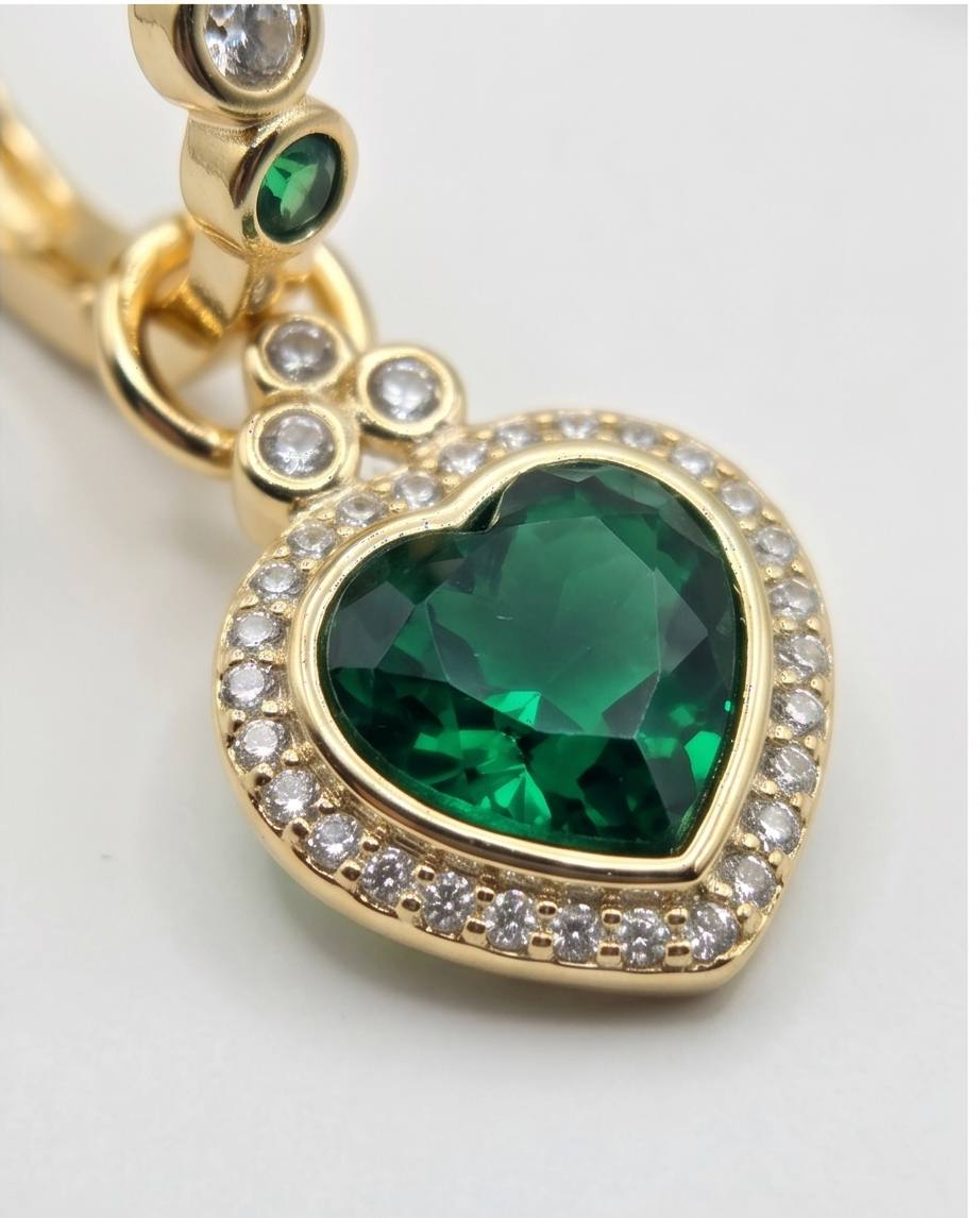 Bomb Party USA™ Drops of Shimmer Earrings – Lab-Created Emerald Heart Drops
